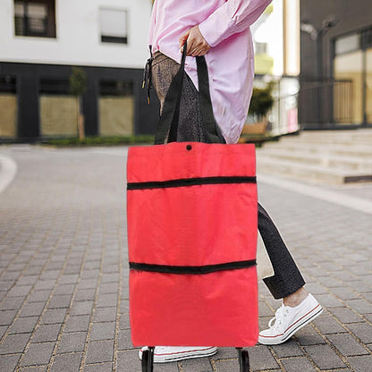 Large Foldable Shopping Bag with Wheels, Reusable Shopping Bag (1+1 FREE) – Veytra