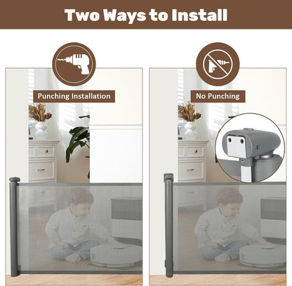 Retractable mesh child safety gate with self-closing mechanism – Kivora