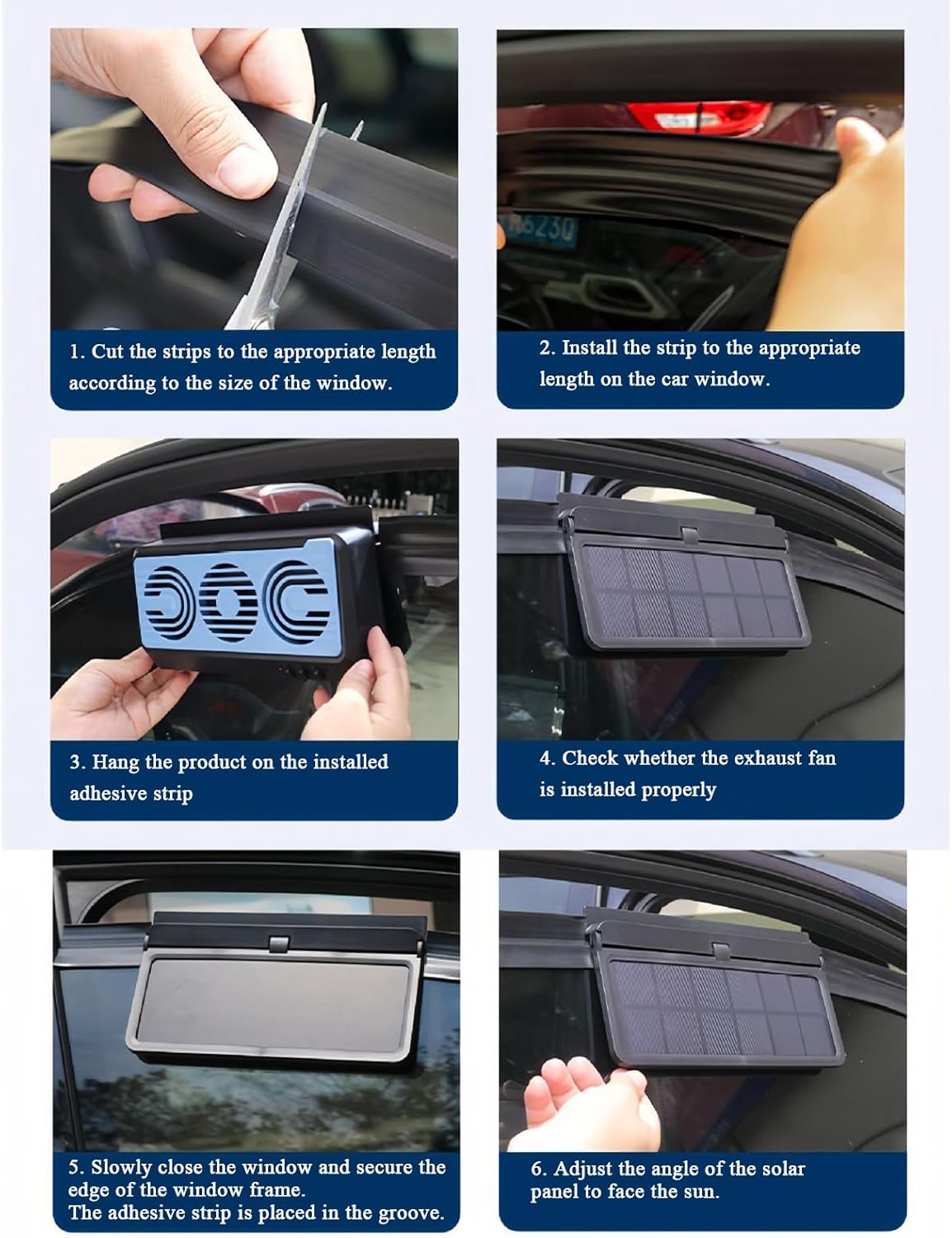 Solar Car Window Fan – Dual Duct Ventilation, Exhaust and Cooling Accessory – Aurovent
