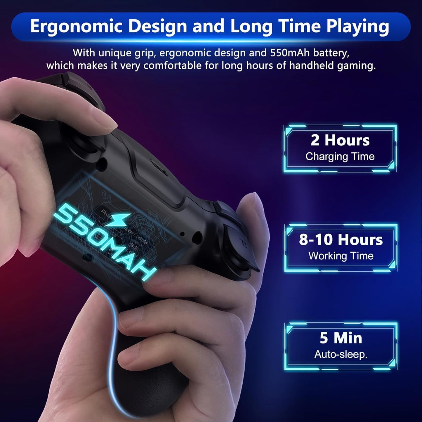 Wireless Switch controller with Hall-effect joysticks and turbo function – Nexora