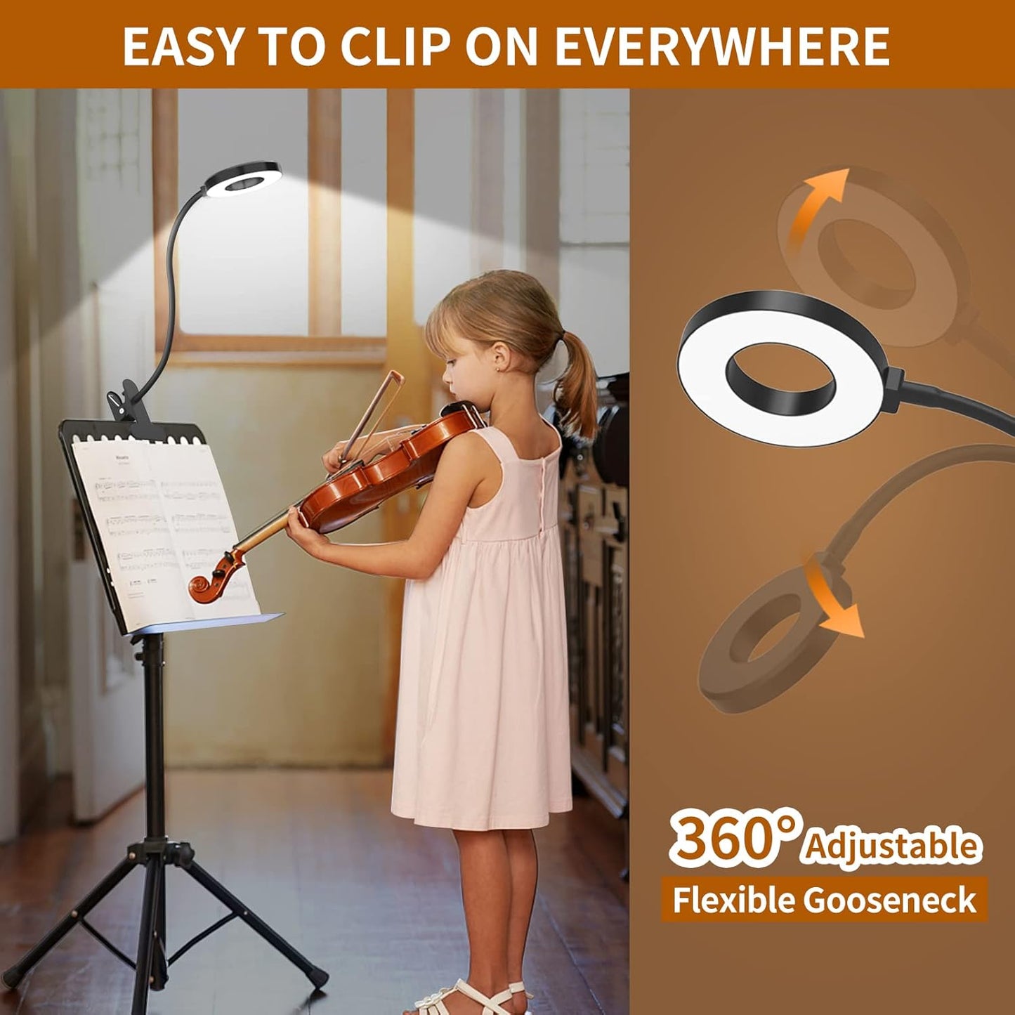 LED clip-on desk lamp with 3 colour modes and flexible gooseneck – Selvara (Buy 1 Get 1 Free)