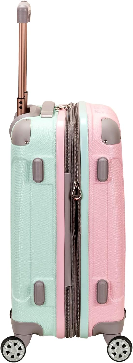 Lightweight expandable hard-shell suitcases with twin spinner wheels
