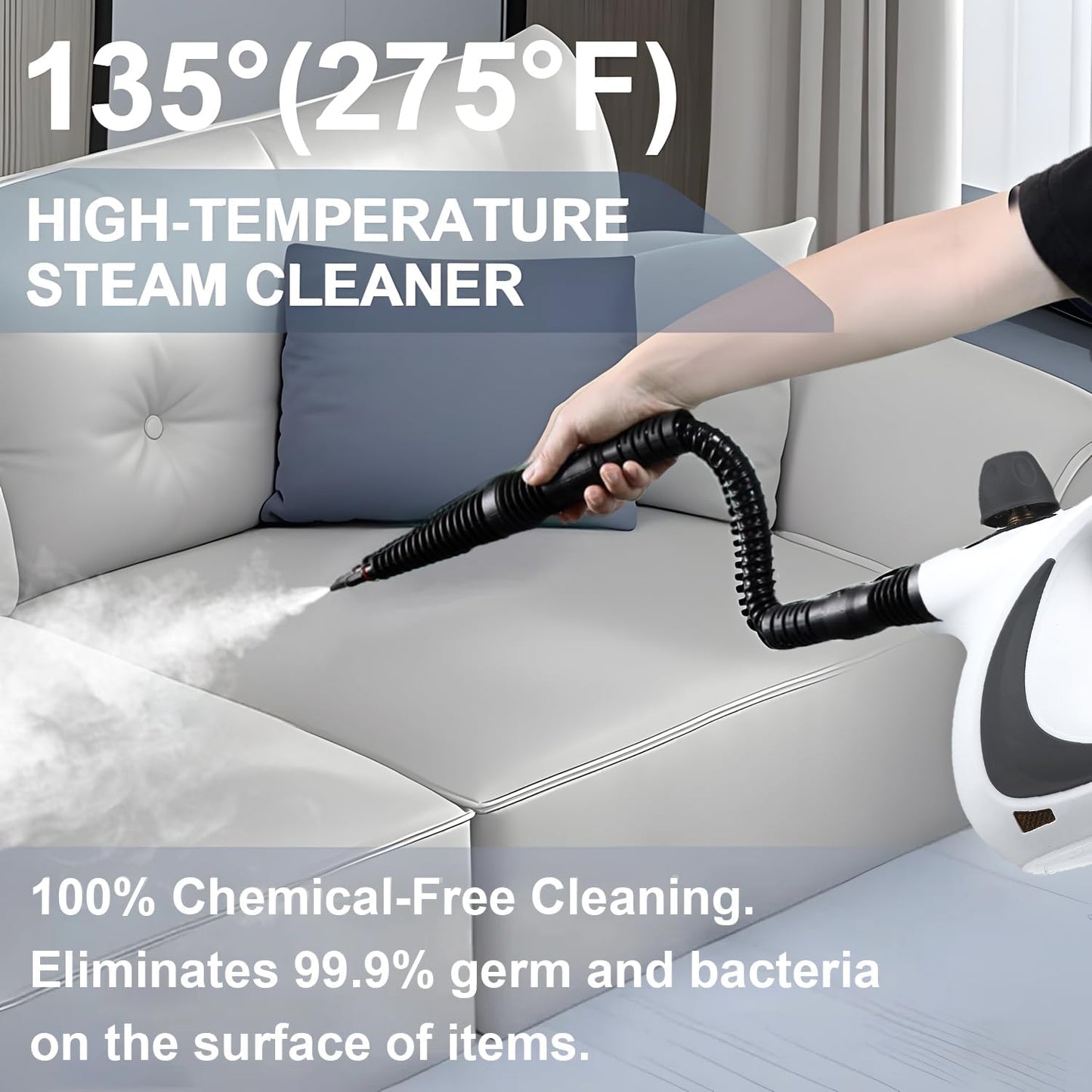 High-pressure handheld steam cleaner with 9-piece accessory set – Valtira