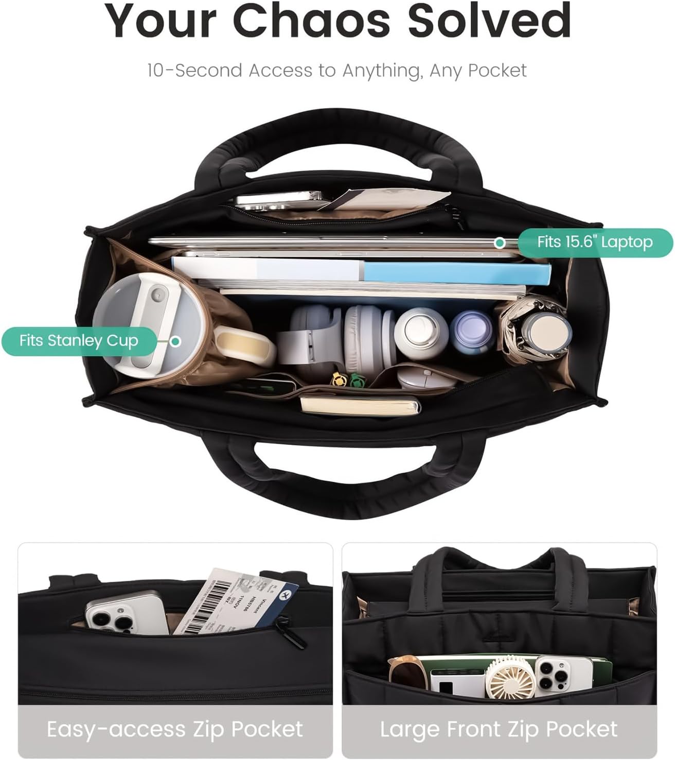 Professional compartmentalised work bag – laptop case with large capacity – Selvara
