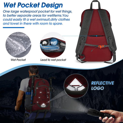40L waterproof hiking and camping backpack – lightweight & foldable – 2 for the price of 1