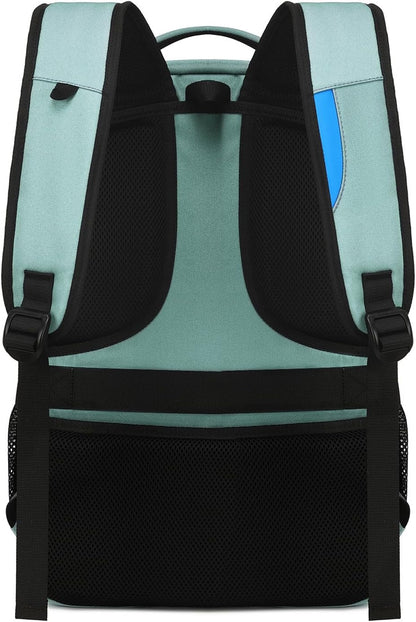 Waterproof travel laptop backpack with USB port and organised storage