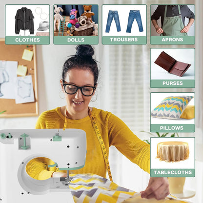Portable 12-stitch sewing machine with extension table – StitchPro