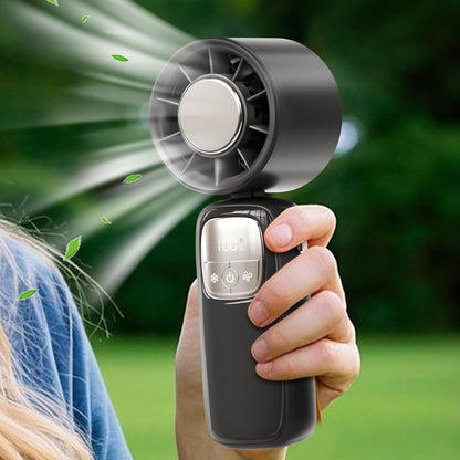Portable, foldable hand-held fan with LED display, 100 speed settings