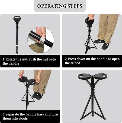 Folding walking stick with seat – StepMate