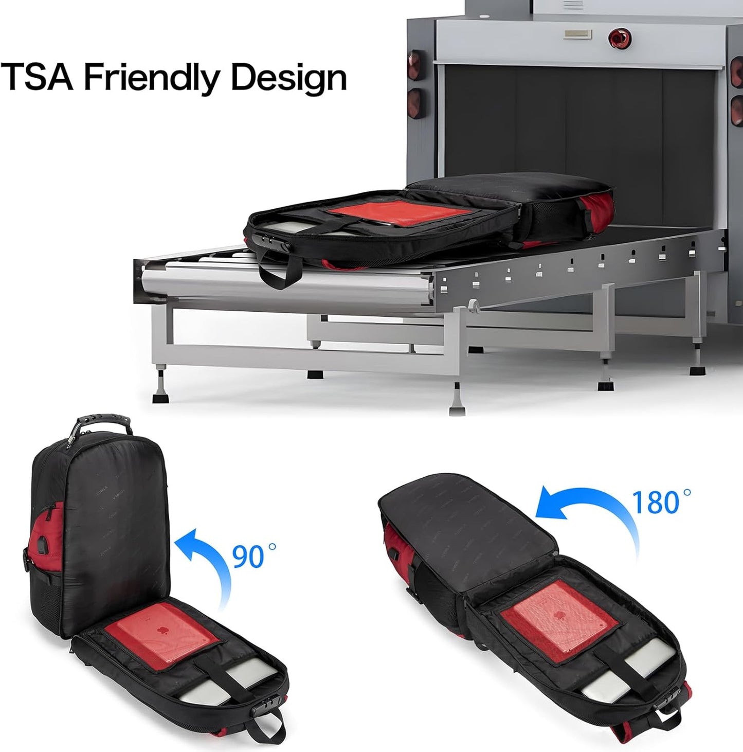 Waterproof anti-theft laptop and travel rucksack with USB port – 17.3"