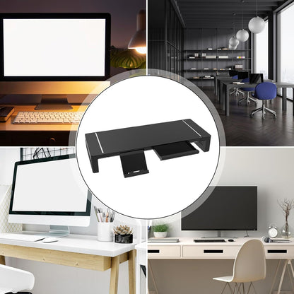 Height-adjustable monitor stand with drawer – Stravon