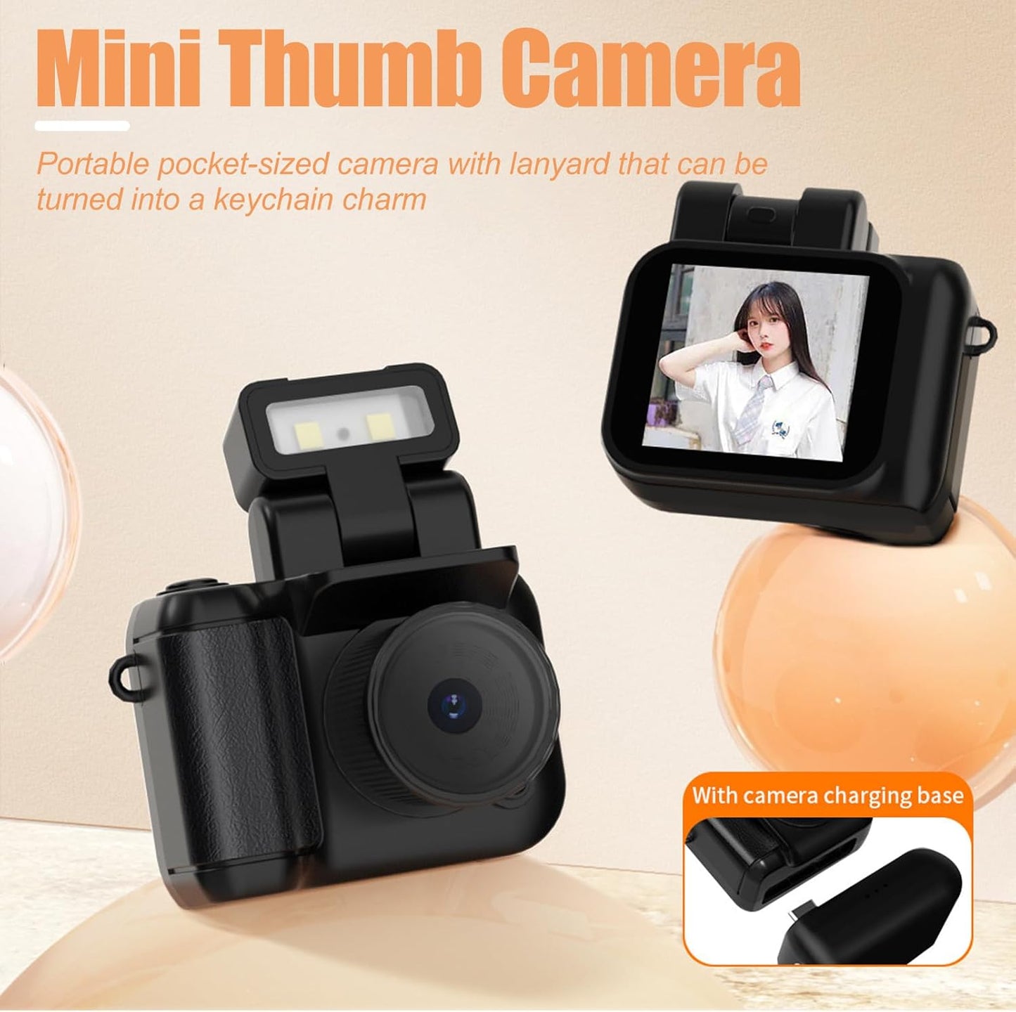 Mini keyring digital camera with 1080p video and retro design – Rivoma