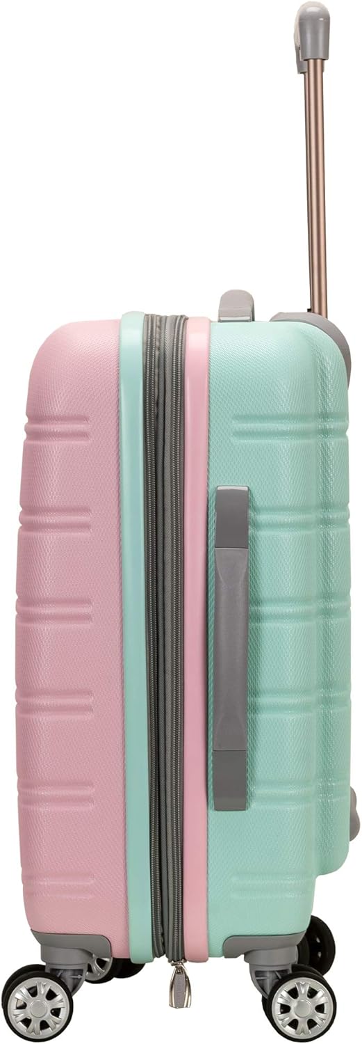 Lightweight expandable hard-shell suitcases with twin spinner wheels