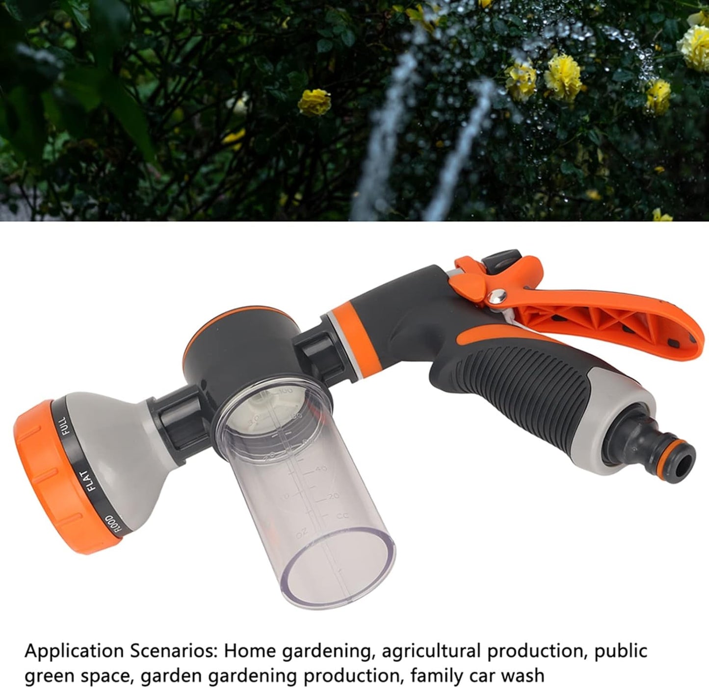 Garden Watering Foam Sprayer, 8 Modes, High-Pressure Handheld Shower