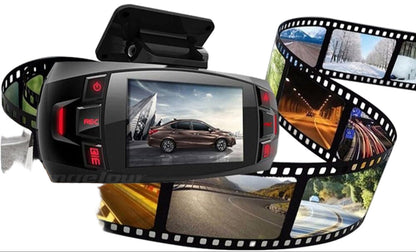 Dual-camera dash cam with 2.7" LCD, 170° wide-angle and rear view