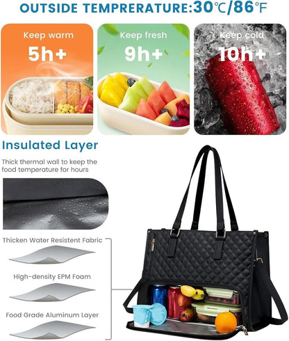 2-in-1 insulated lunch and laptop bag for work and travel