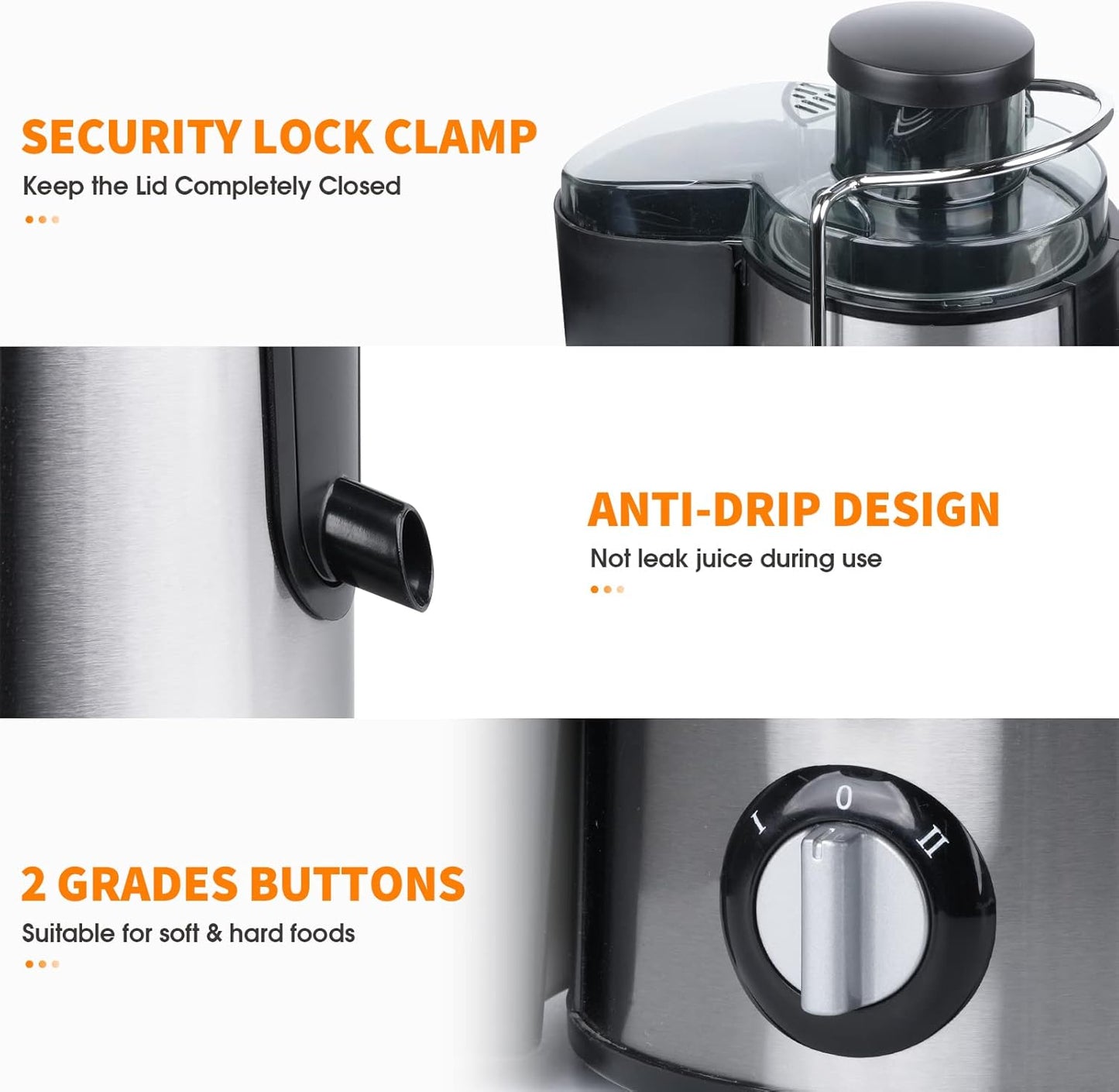 Cold-press juicer with 3 speeds – JuicePro