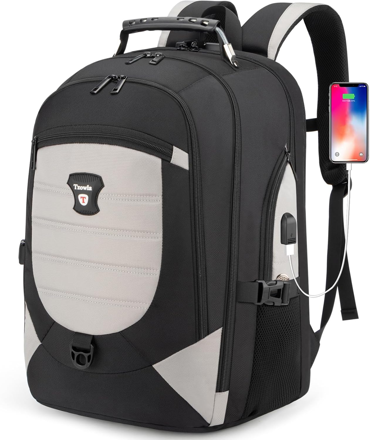 Waterproof anti-theft laptop and travel rucksack with USB port – 17.3"