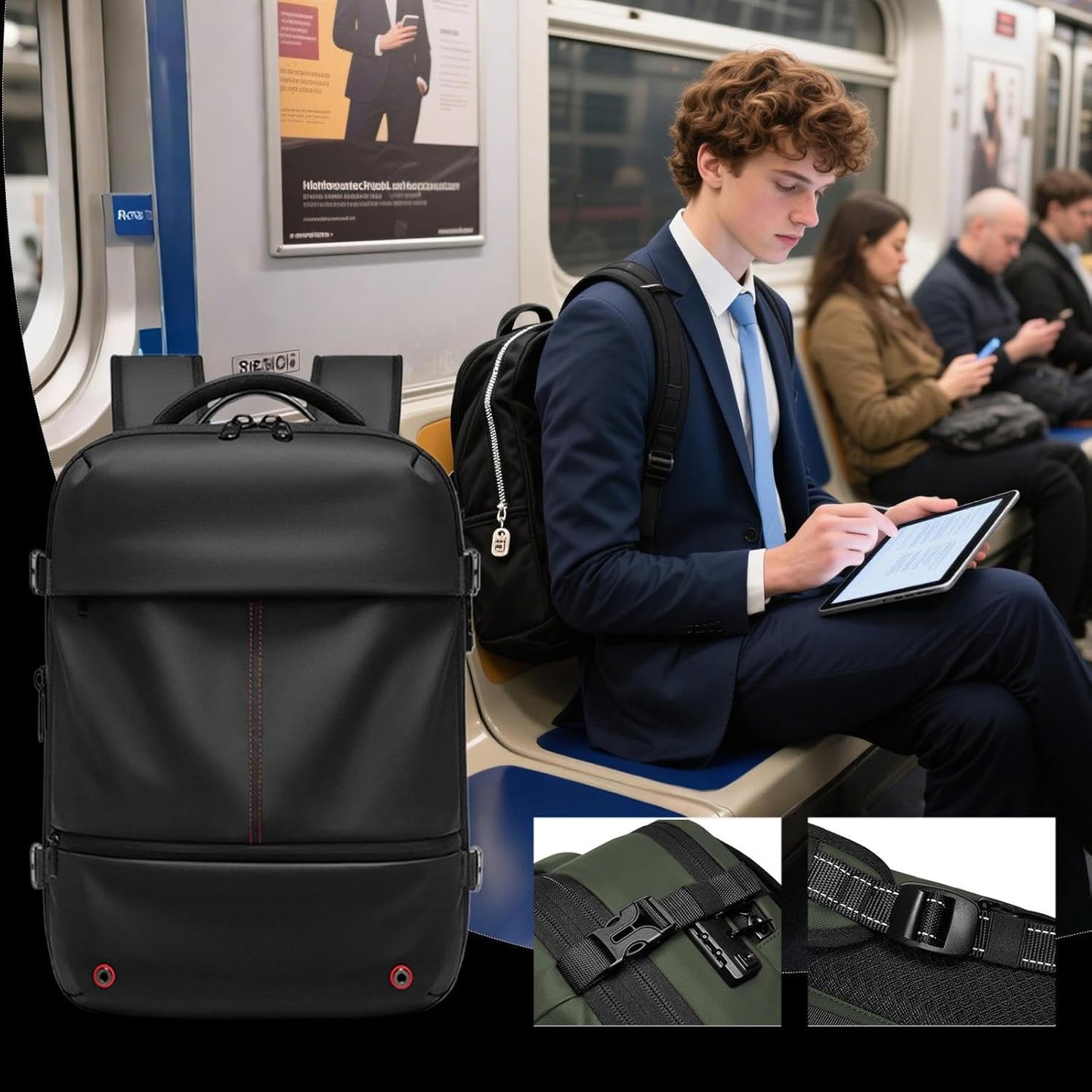Expandable, waterproof travel rucksack with vacuum compression – Arvid