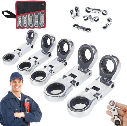 Double Drive Flex‑Head Ratcheting Spanner – Torvex