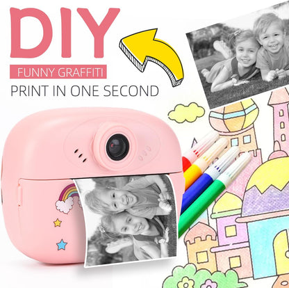 Instant-print kids' camera with dual-lens, HD video and creative kit – Lymora