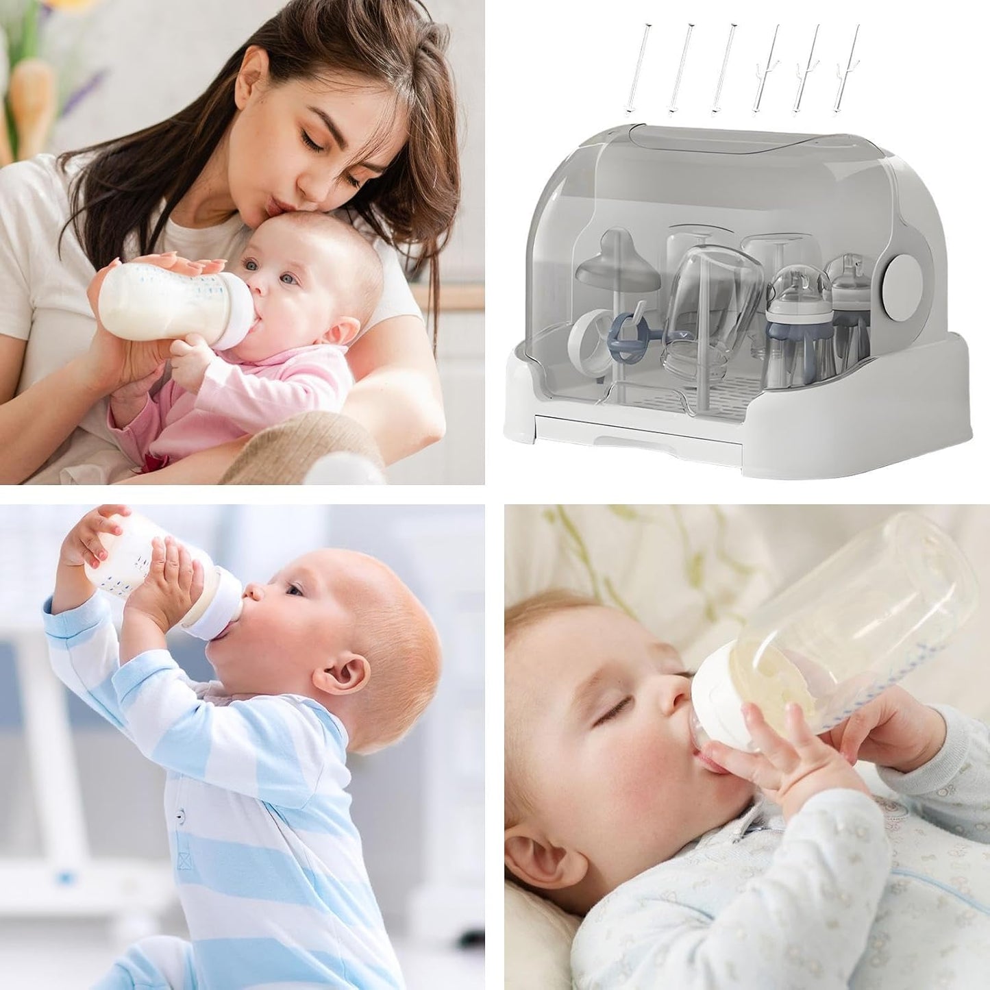 Baby bottle dryer and storage box with lid – Orvian