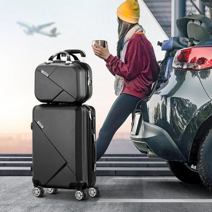 2-piece ABS hard-shell luggage set with TSA-approved lock & 360° spinner wheels