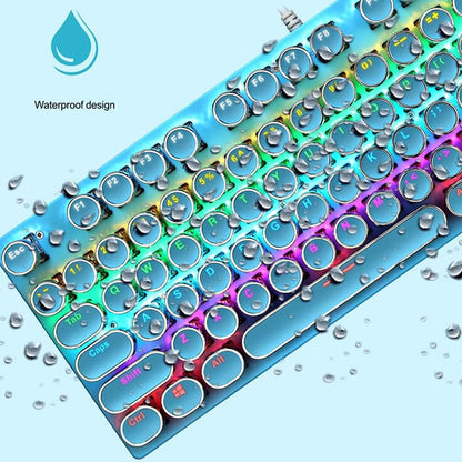 87-key mechanical gaming keyboard with RGB backlighting, blue switches