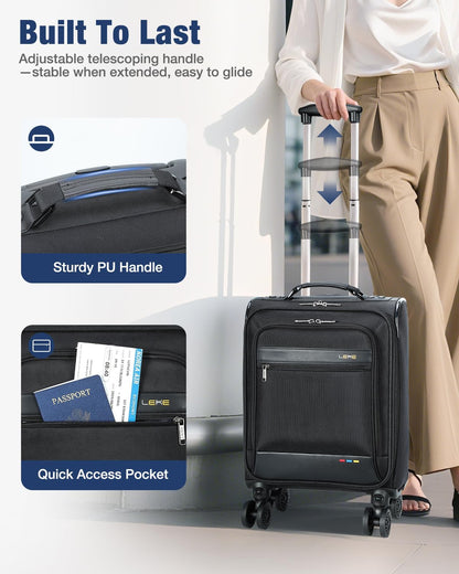 Soft, expandable cabin suitcase with wheels – lightweight & airline-approved