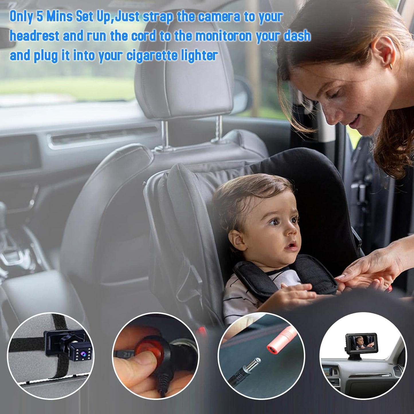 Baby mirror with 1080p camera & 4.3-inch screen – Solvian