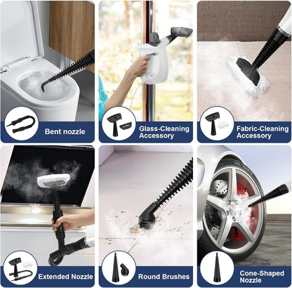 High-pressure handheld steam cleaner with 9-piece accessory set – Valtira
