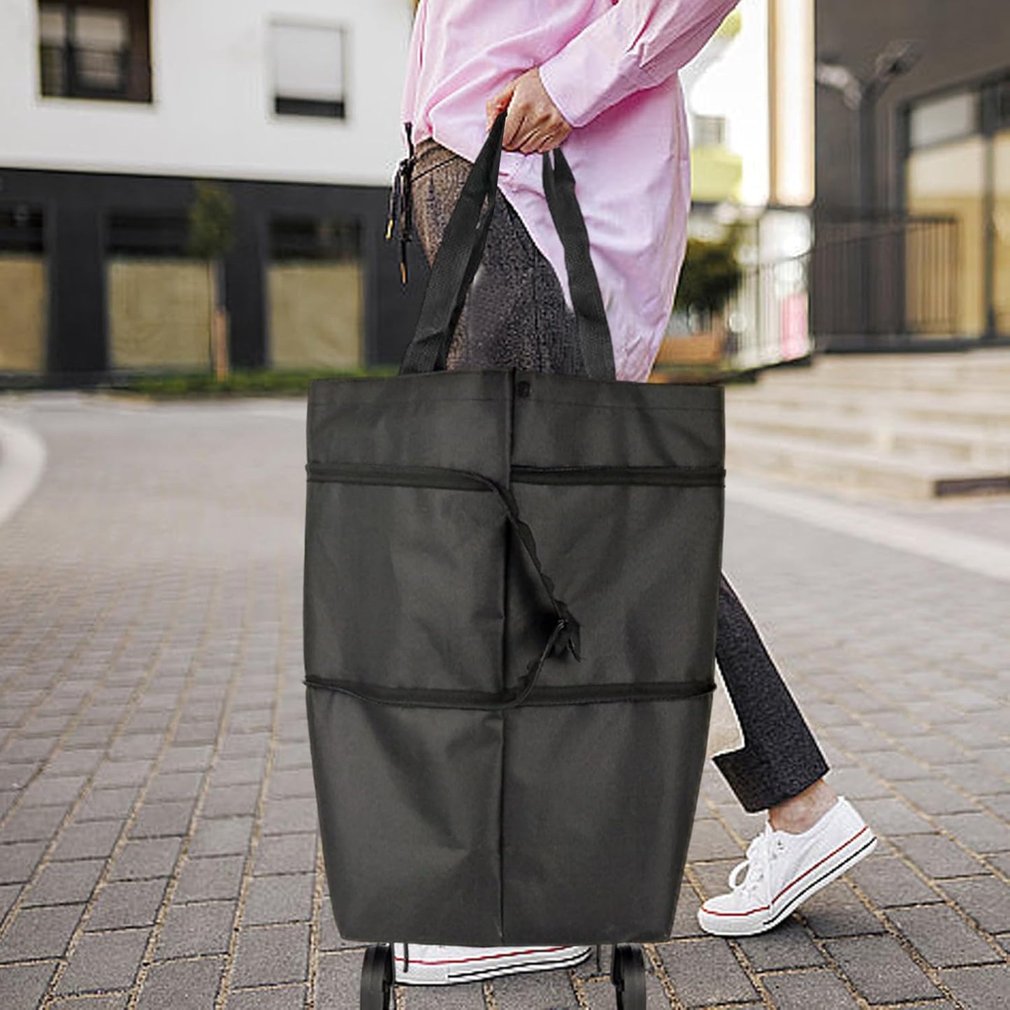 Large Foldable Shopping Bag with Wheels, Reusable Shopping Bag (1+1 FREE) – Veytra