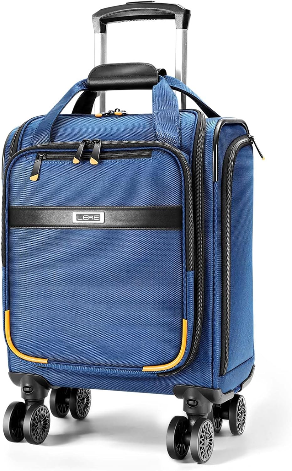 Airline-approved under-seat hand luggage with spinner wheels and a laptop compartment