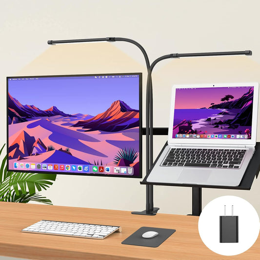 77-LED clip-on desk lamp with 70 cm flexible gooseneck – Ravien