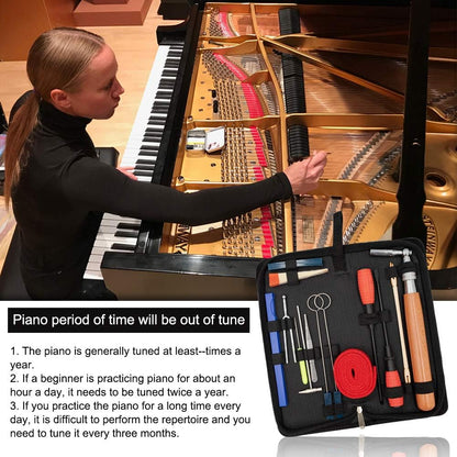 Professional 16-piece piano tuning kit with storage pouch – Arvena