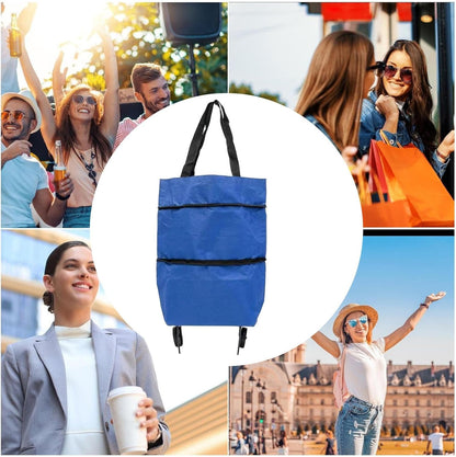 Large Foldable Shopping Bag with Wheels, Reusable Shopping Bag (1+1 FREE) – Veytra