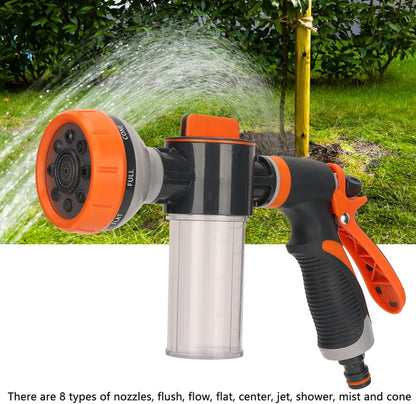 Garden Watering Foam Sprayer, 8 Modes, High-Pressure Handheld Shower