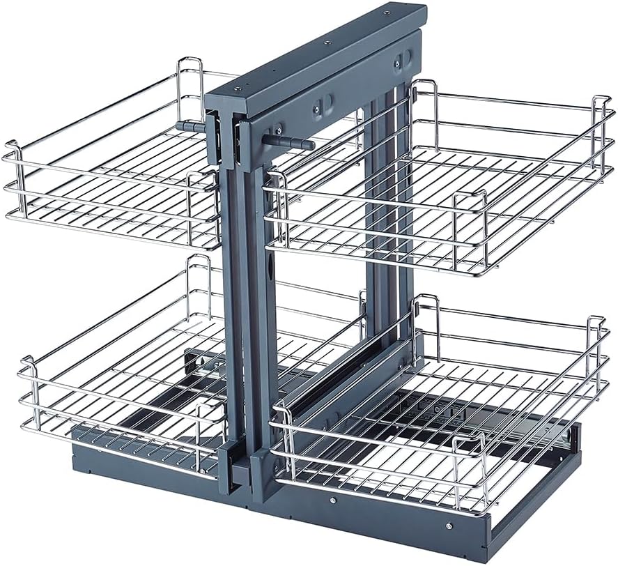 Sturdy carbon steel pull-out shelf for blind corner cabinets – Zevora