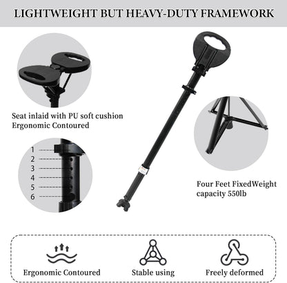 Folding walking stick with seat – StepMate