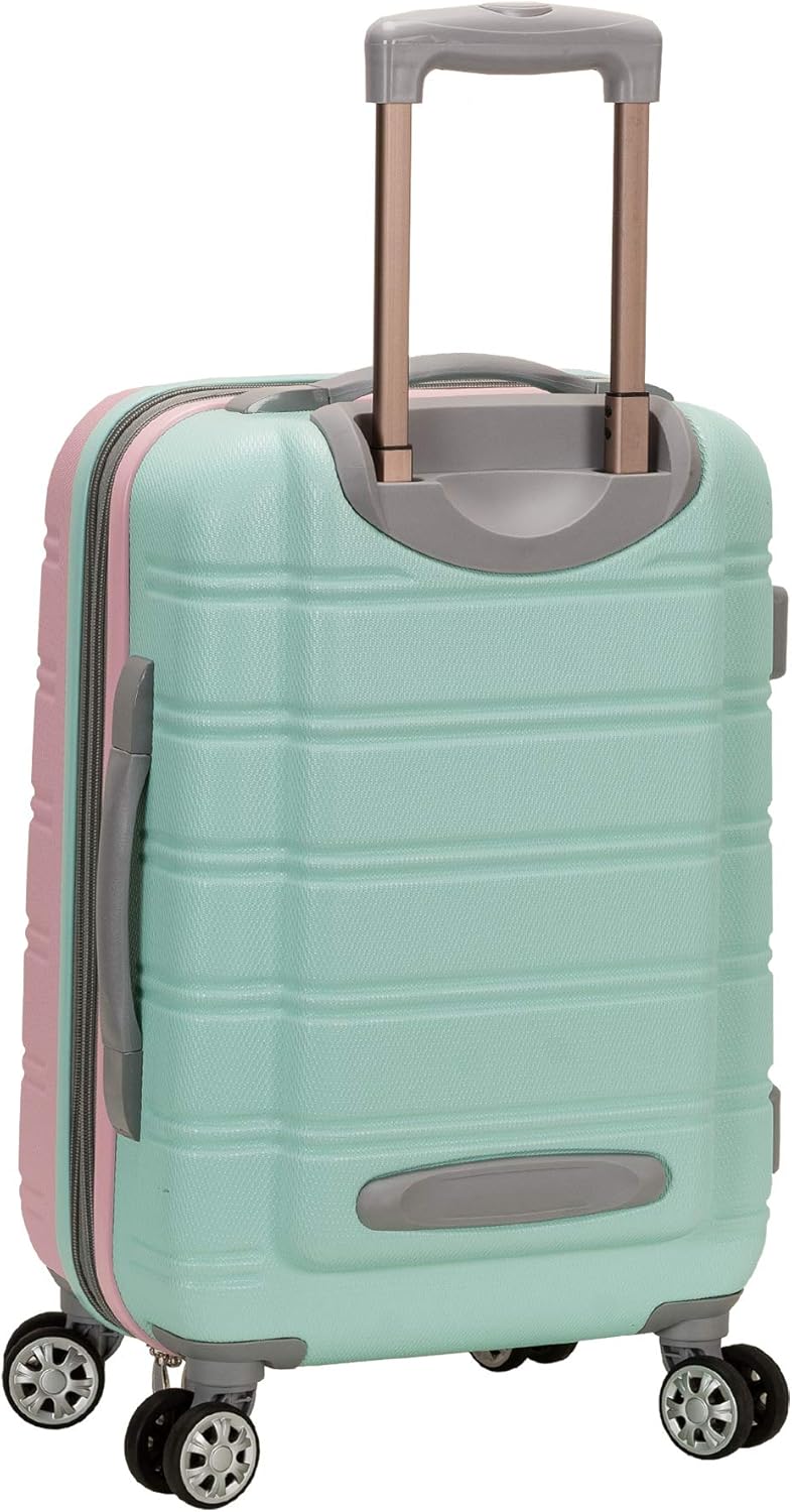 Lightweight expandable hard-shell suitcases with twin spinner wheels