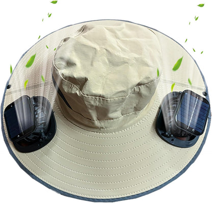 Solar-powered fan cooling hat with UV protection – Solvoro