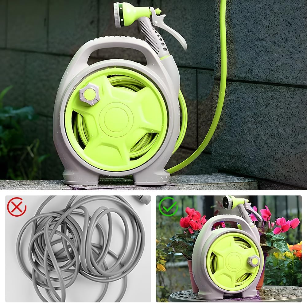 Compact garden hose reel with 15 m hose – Corvina
