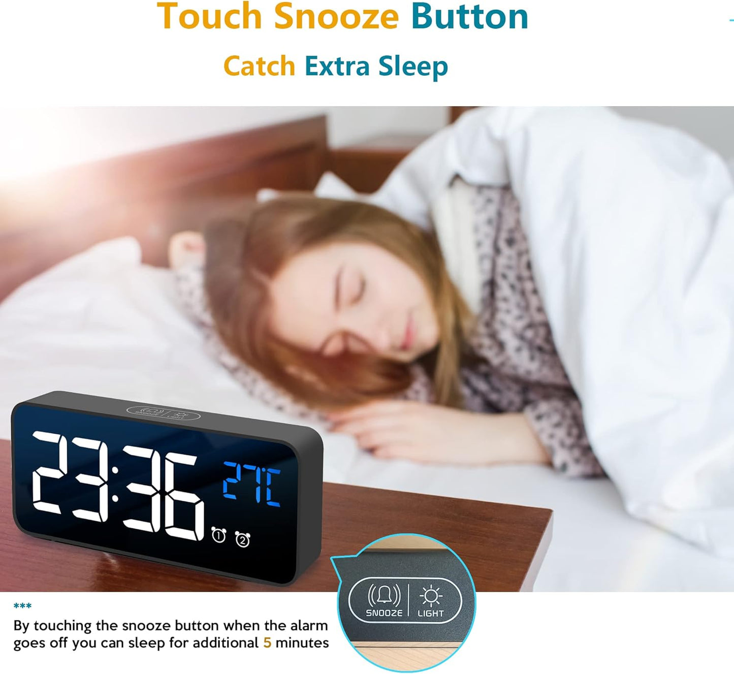 11.5-inch digital calendar day clock with 19 reminders – Claryon