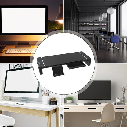 Height-adjustable monitor stand with drawer – Stravon