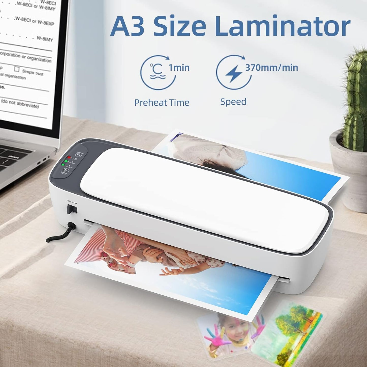 A3 desktop laminator set with hot and cold modes and 6-in-1 functions – Lexaro