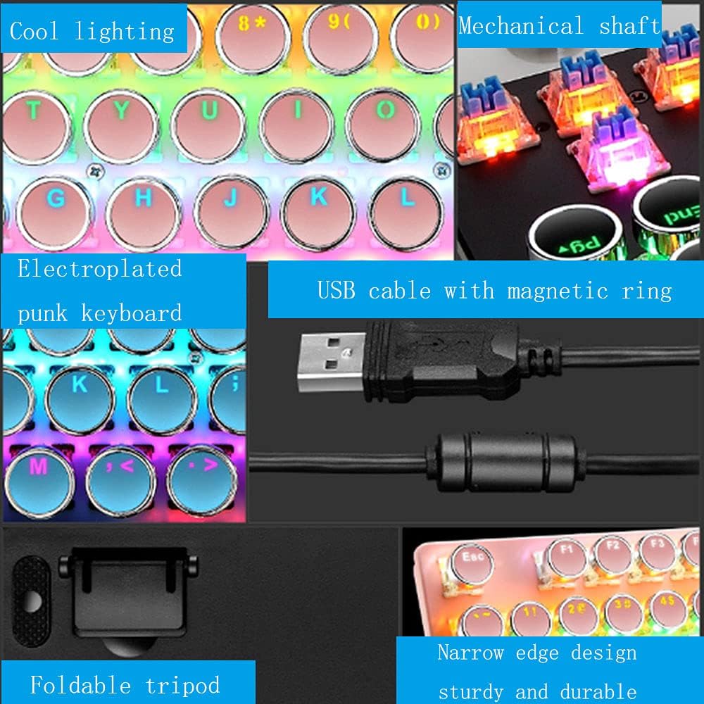 87-key mechanical gaming keyboard with RGB backlighting, blue switches