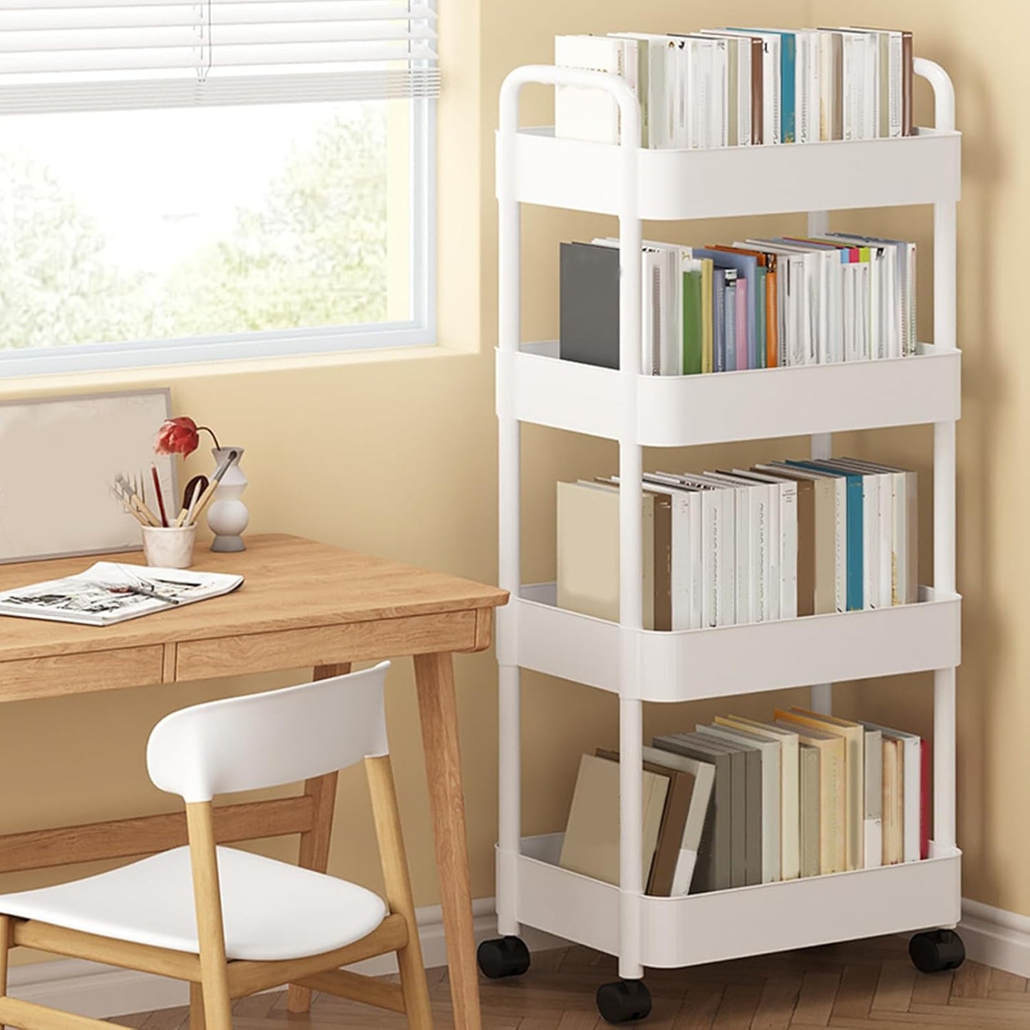 Rolling serving trolleys with wheels and a handle – Veyora