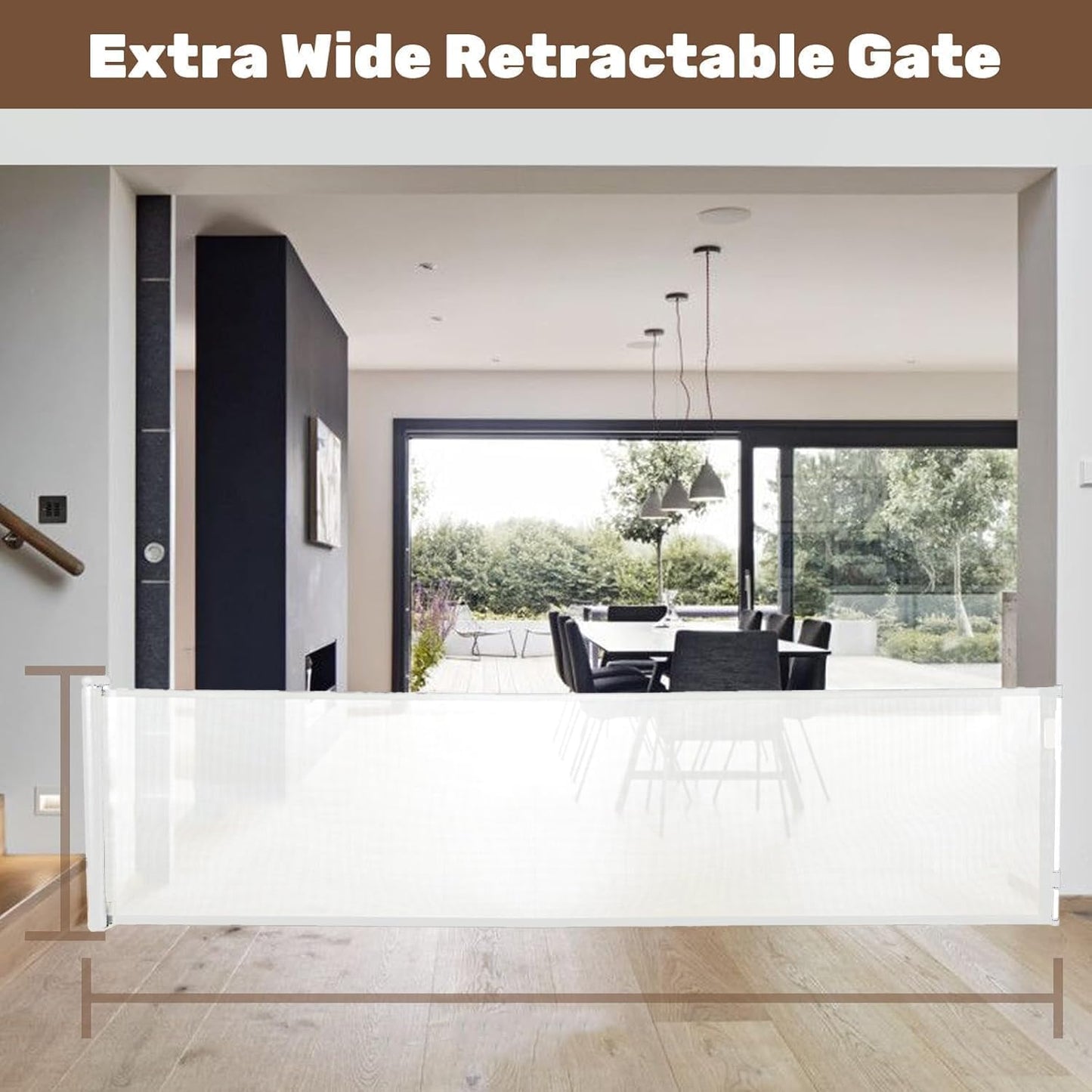 Retractable mesh child safety gate with self-closing mechanism – Kivora