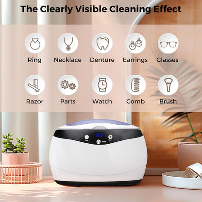 Ultrasonic jewellery cleaner 650 ml with watch holder – ShineMate