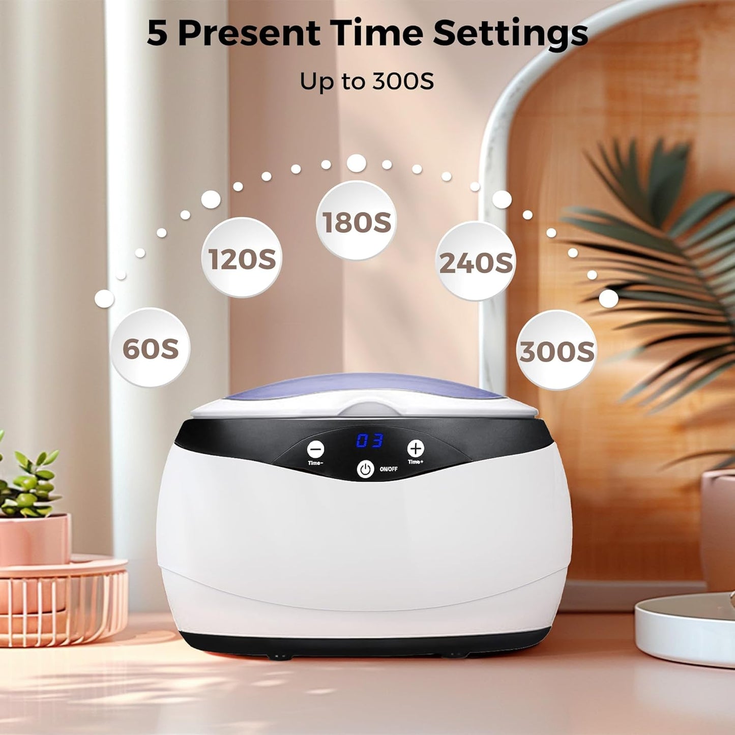Ultrasonic jewellery cleaner 650 ml with watch holder – ShineMate